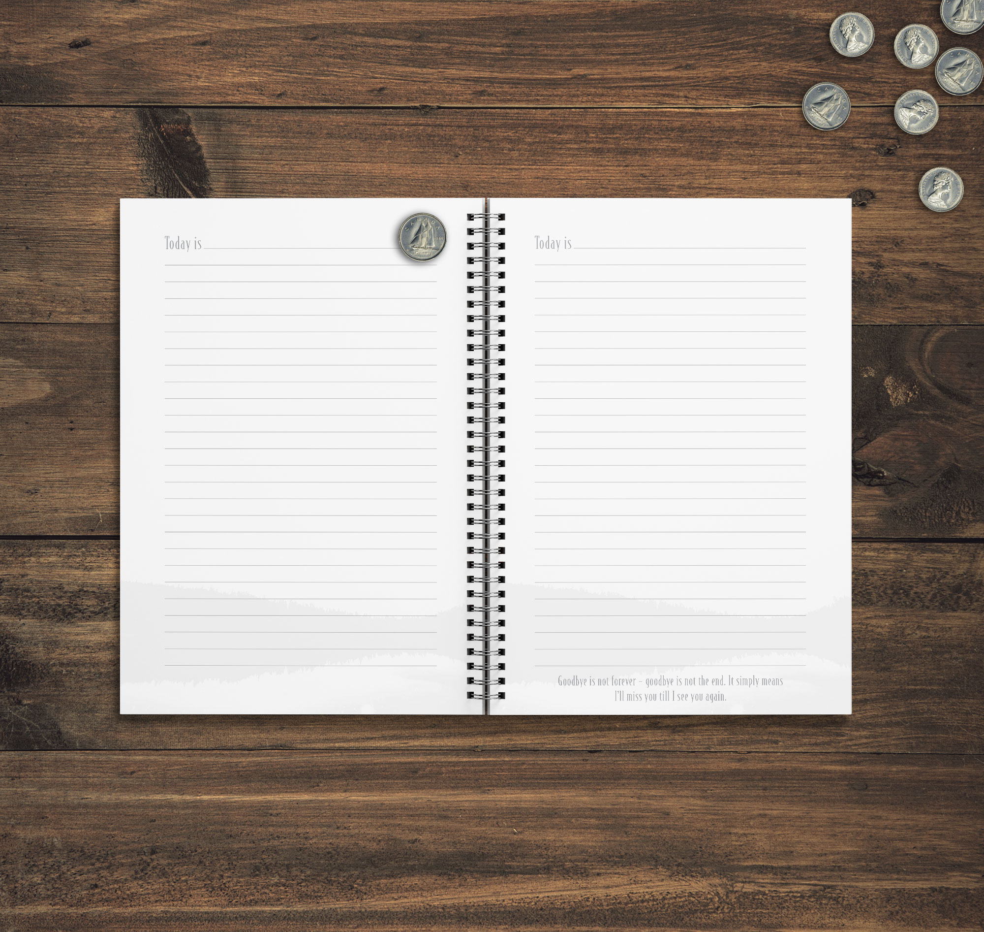 Finding Dimes Book for Grief and Loss with dime open
